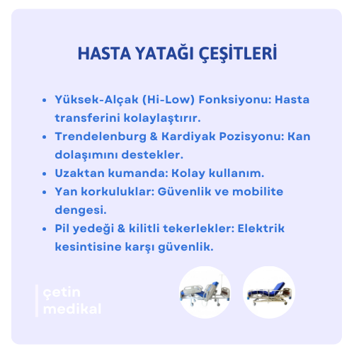 Hasta Yatağı Çeşitlerinde Dikkat Çeken Özellikler